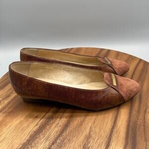 Pertti Palmroth Flats Womens Size 6 Slip On Brown Leather Pumps Made in Italy